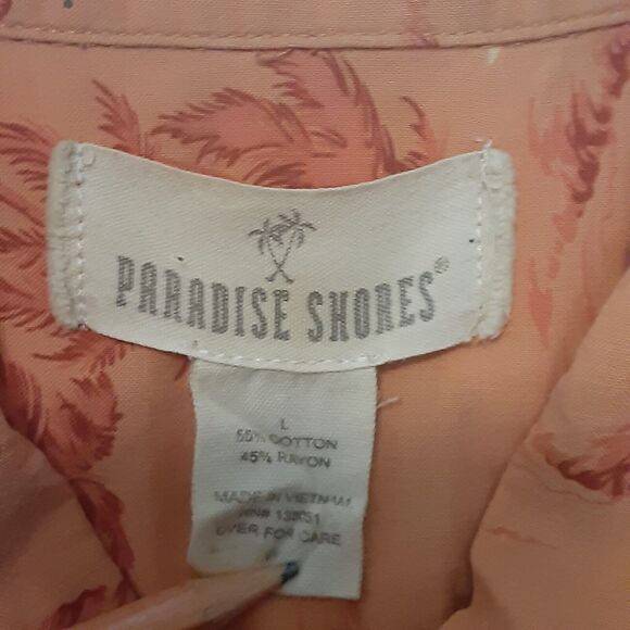 Island Shores Hawaiian Short Sleeve Button-Down Shirt Adult Men's L Aloha Floral - Picture 5 of 8